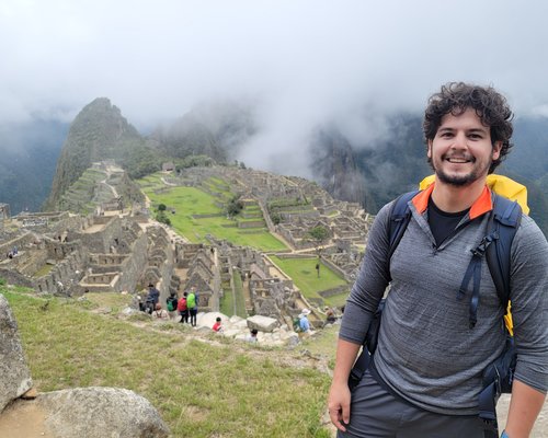 Eddie above the terraces of Machu Picchu